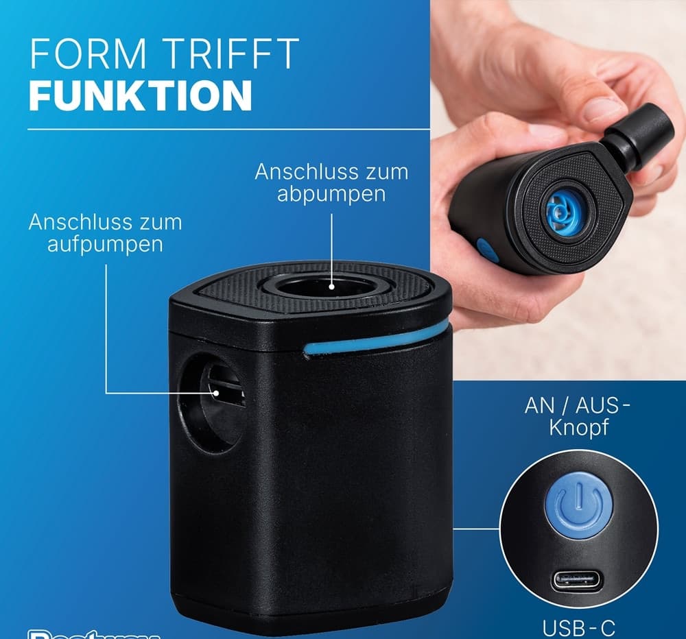 POMPA DI GONFIAGGIO ELETTRICO POWERTOUCH POCKET USB DA 90 L/MIN CON 3 ADATTATORI 62289 - 5
