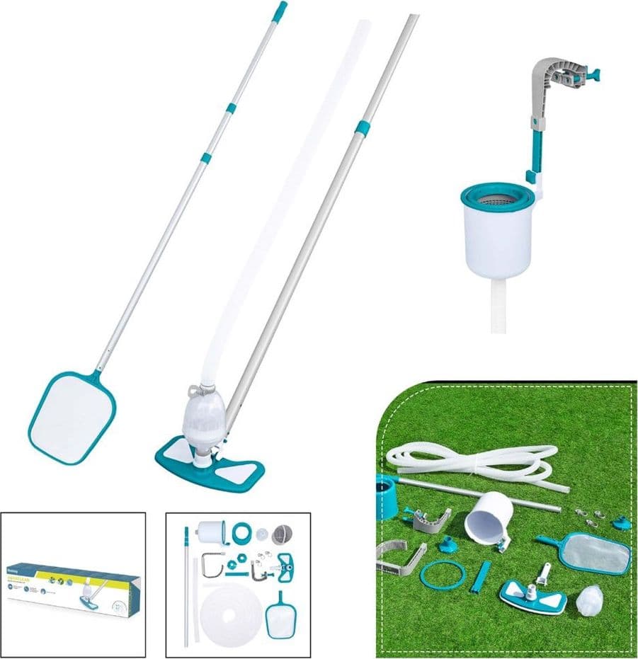 KIT COMPLETO PER CURA PULIZIA PISCINA FUORI TERRA FINO A 610CM CON ASPIRATORE SKIMMER 58237 - 2