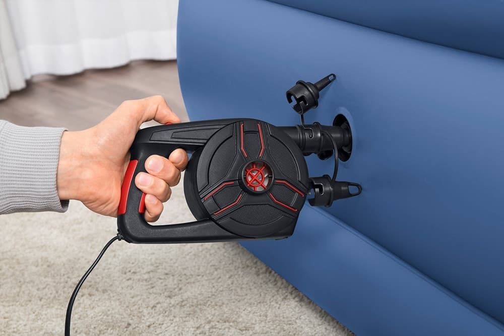 POMPA DI GONFIAGGIO ELETTRICA POWERGRIP 1.100 L/MIN CON MANIGLIA 3 ADATTATORI 62258 - 4