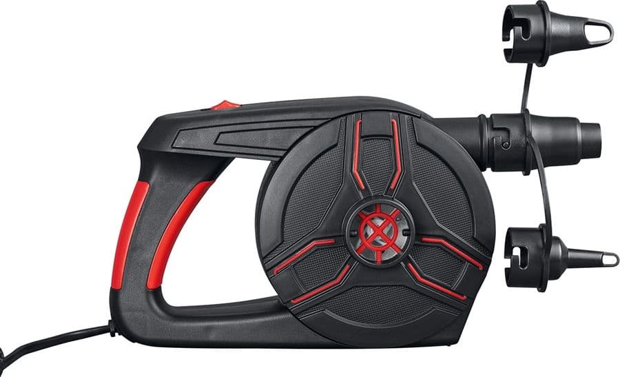 POMPA DI GONFIAGGIO ELETTRICA POWERGRIP 1.100 L/MIN CON MANIGLIA 3 ADATTATORI 62258 - 6