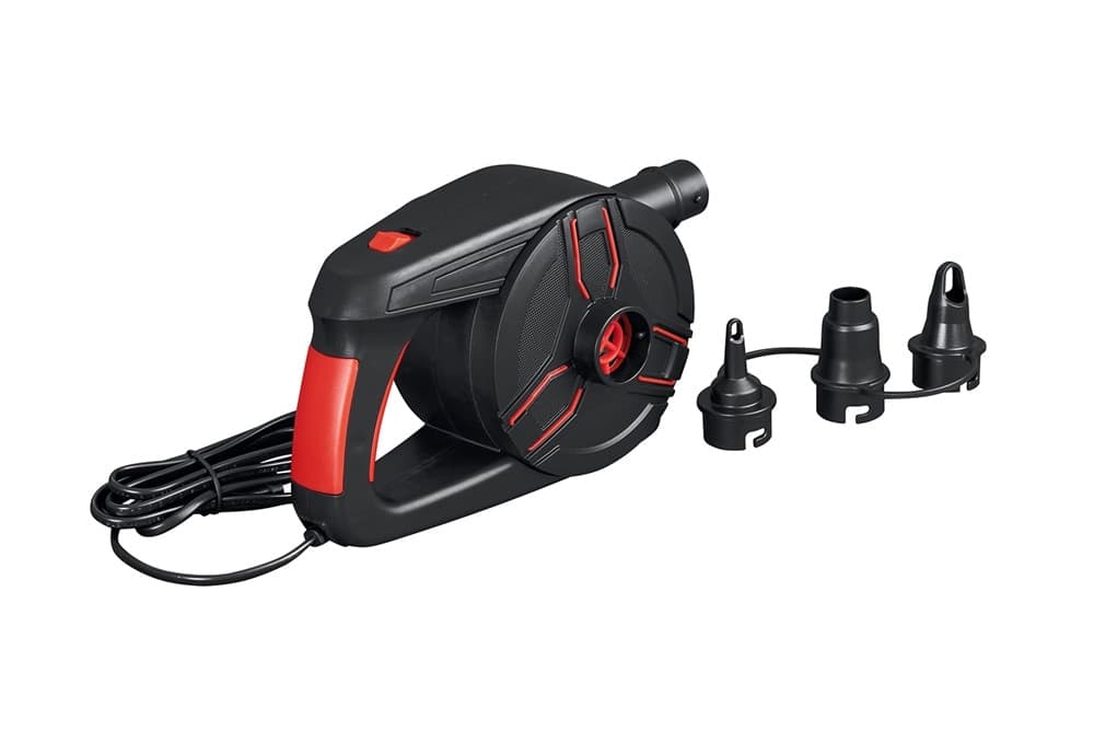 POMPA DI GONFIAGGIO ELETTRICA POWERGRIP 1.100 L/MIN CON MANIGLIA 3 ADATTATORI 62258 - 7