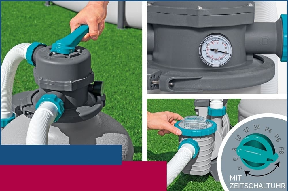 POMPA SISTEMA DI FILTRAGGIO A SABBIA CON TIMER 6.056 L/H PER PISCINE FUORI TERRA 58497 - 5