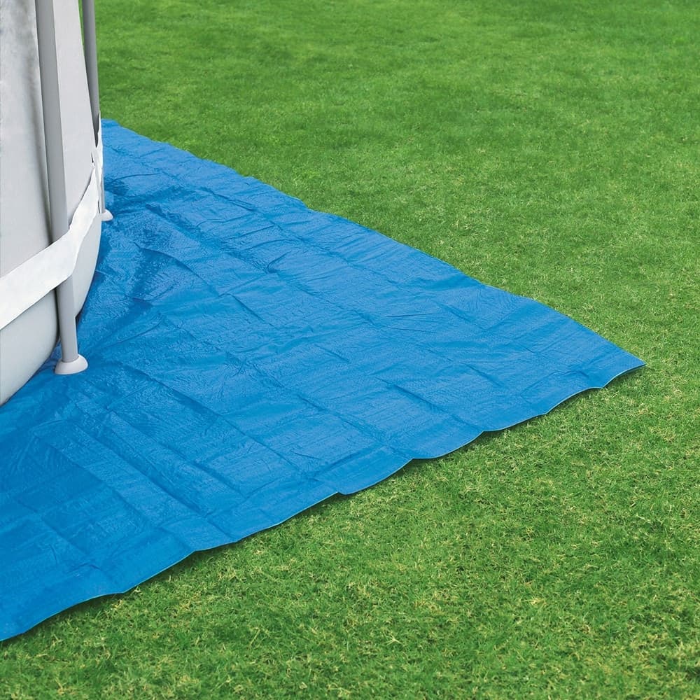 TAPPETINO TELO DI PROTEZIONE PER BASE FONDO PISCINA IN PE 488 X 488 CM BLU QUADRATO 58003 - 12