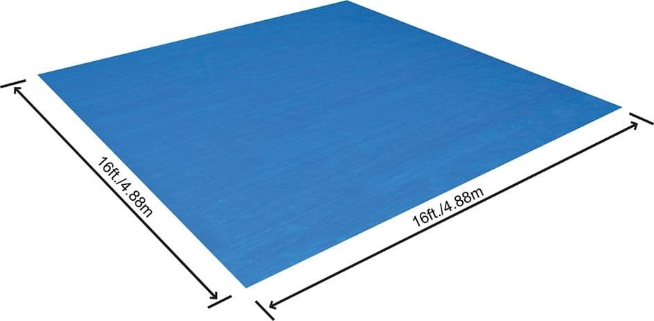 TAPPETINO TELO DI PROTEZIONE PER BASE FONDO PISCINA IN PE 488 X 488 CM BLU QUADRATO 58003 - 3