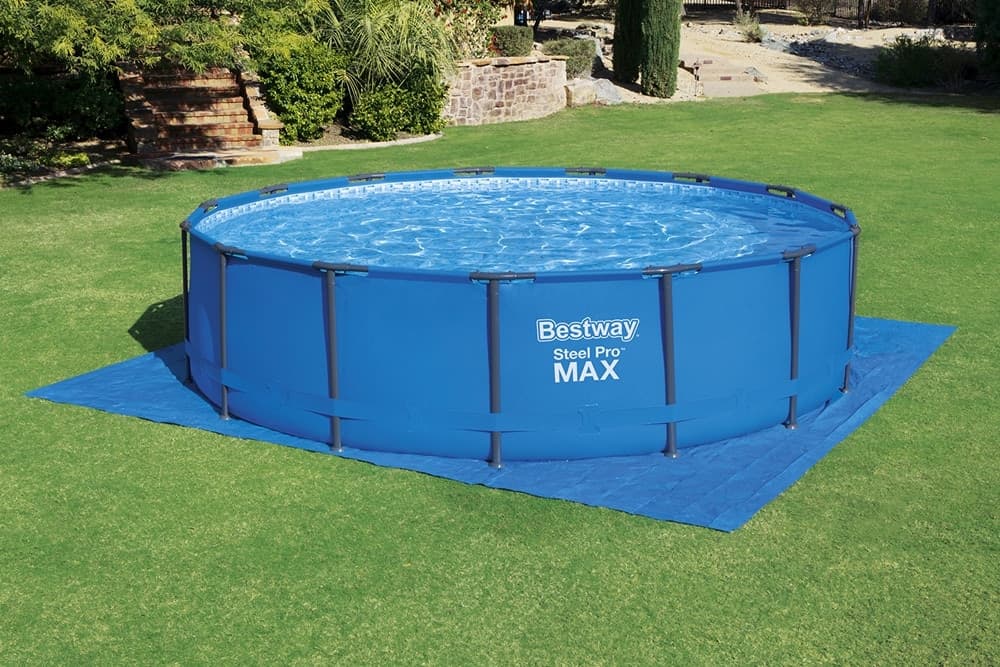 TAPPETINO TELO DI PROTEZIONE PER BASE FONDO PISCINA IN PE 488 X 488 CM BLU QUADRATO 58003 - 4