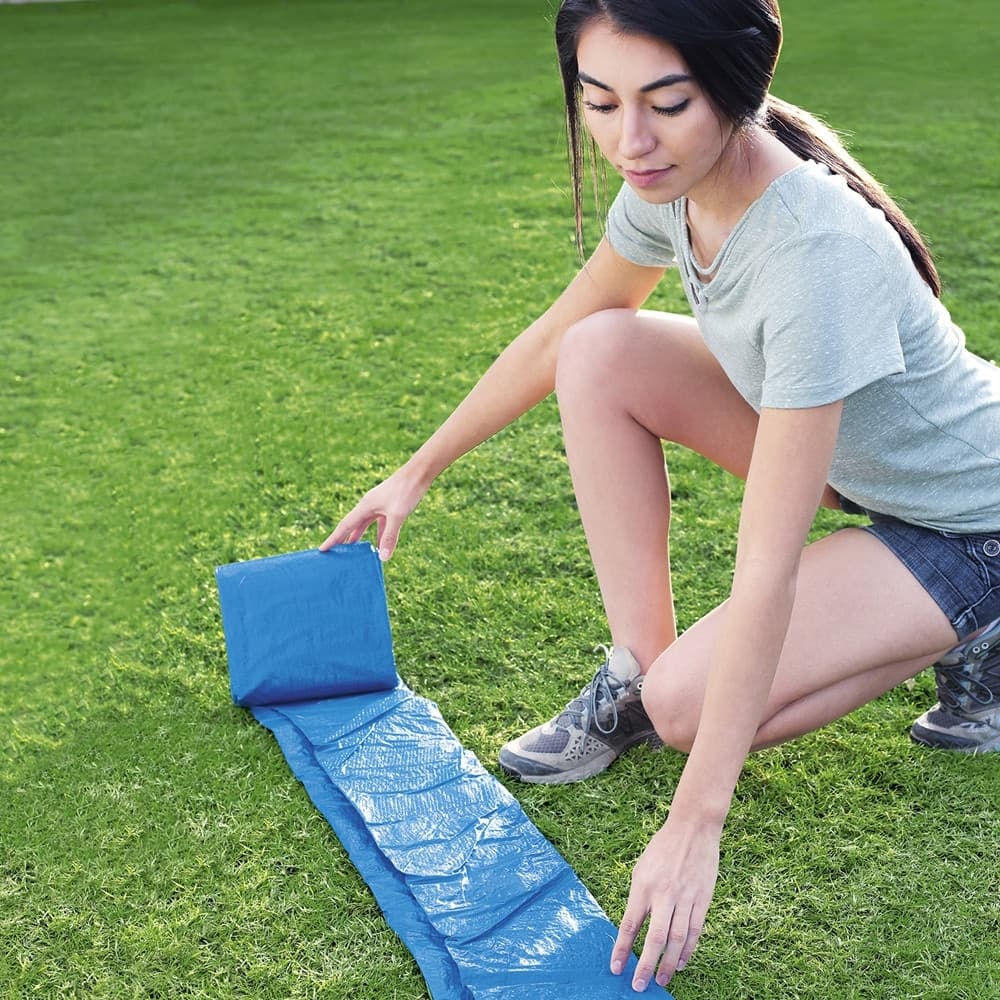 TAPPETINO TELO DI PROTEZIONE PER BASE FONDO PISCINA IN PE 488 X 488 CM BLU QUADRATO 58003 - 8