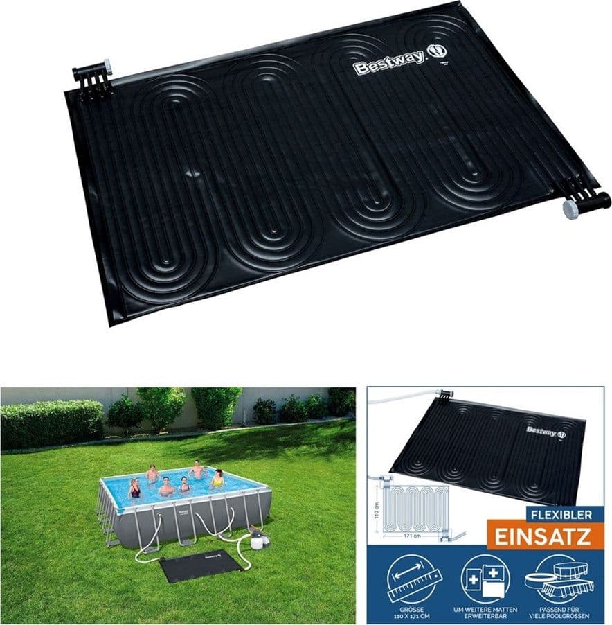 PANNELLO TAPPETINO RISCALDATORE A ENERGIA SOLARE PER PISCINA FUORI TERRA 110X171CM 58423 - 2