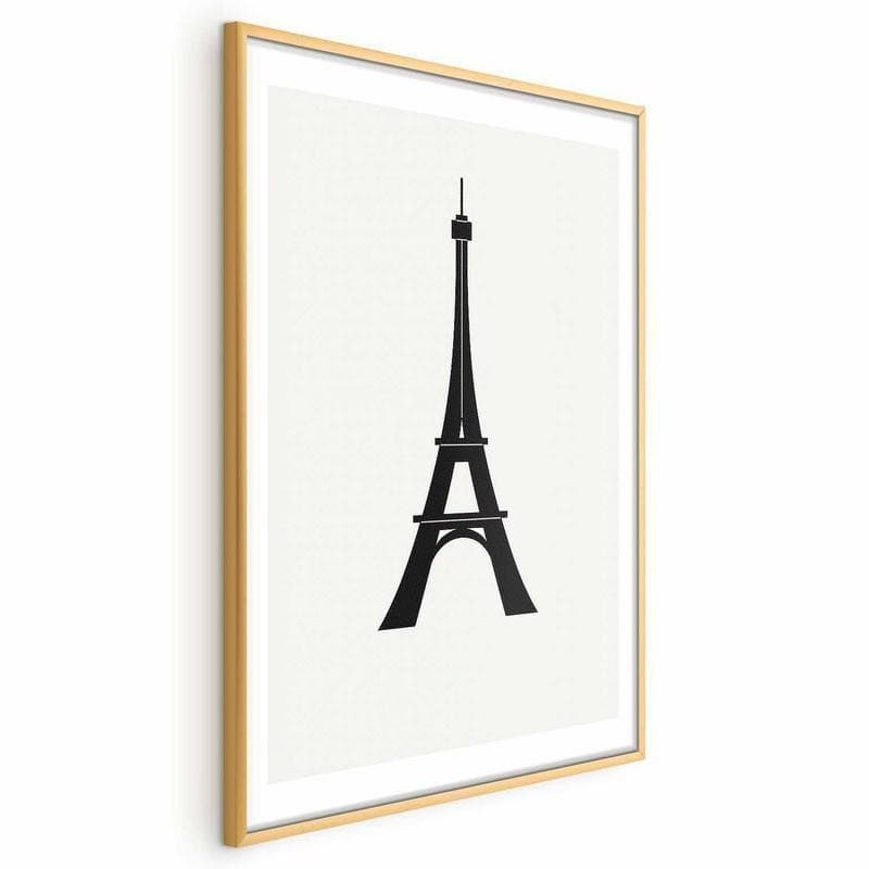 Poster - Eiffel Tower Simple Black-and-White Graphic - 19
