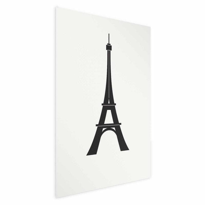 Poster - Eiffel Tower Simple Black-and-White Graphic - 15