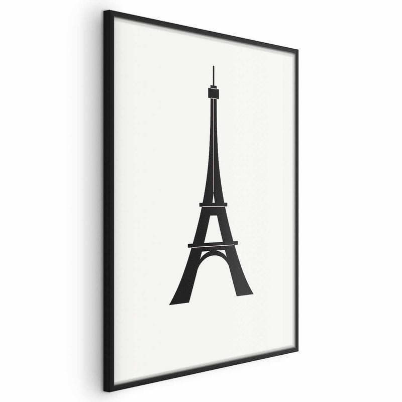 Poster - Eiffel Tower Simple Black-and-White Graphic - 2
