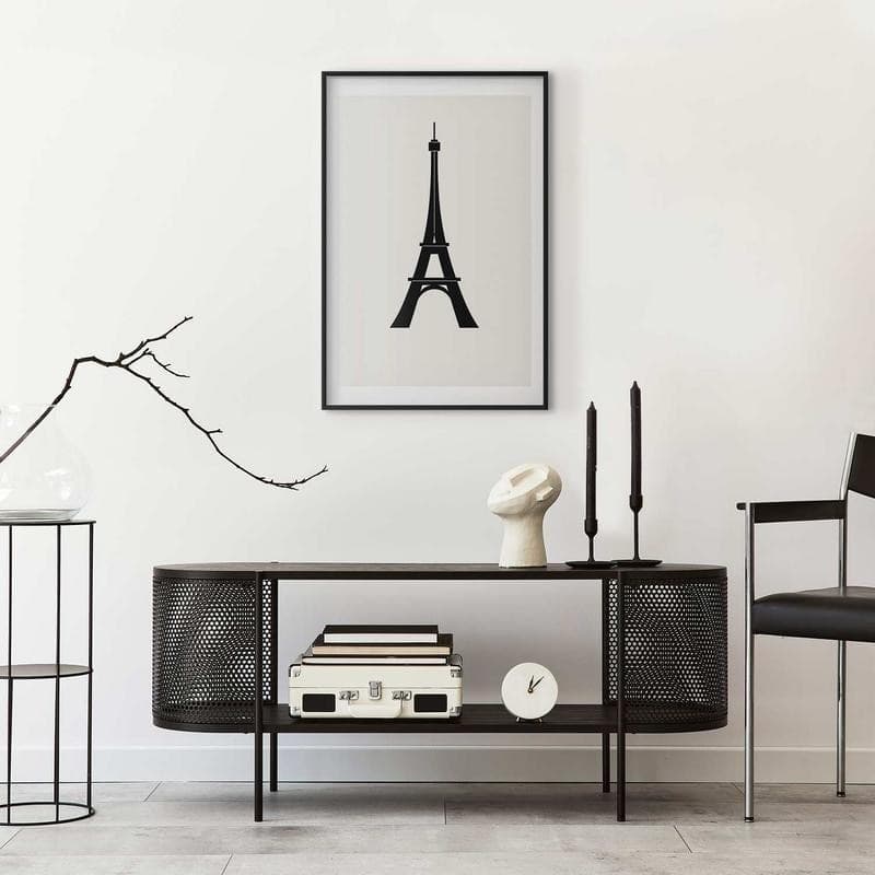 Poster - Eiffel Tower Simple Black-and-White Graphic - 11