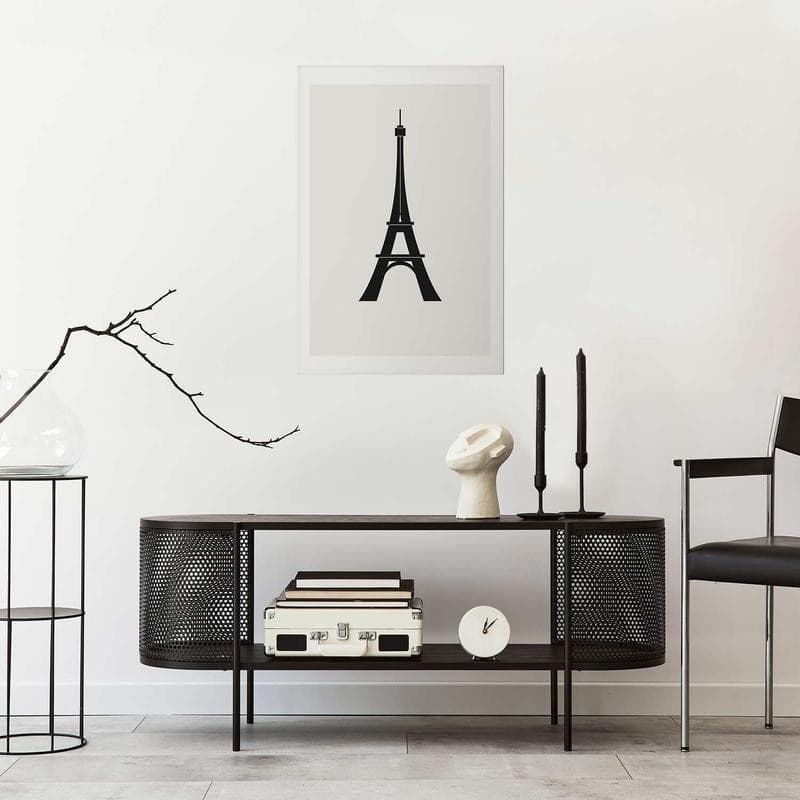 Poster - Eiffel Tower Simple Black-and-White Graphic - 12