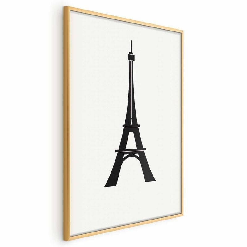 Poster - Eiffel Tower Simple Black-and-White Graphic - 3