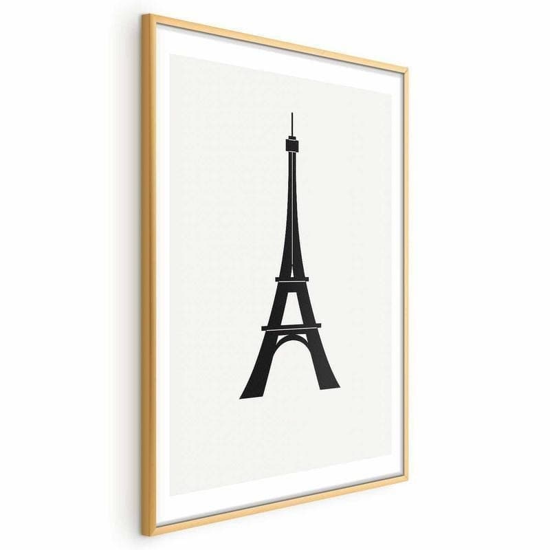 Poster - Eiffel Tower Simple Black-and-White Graphic - 4