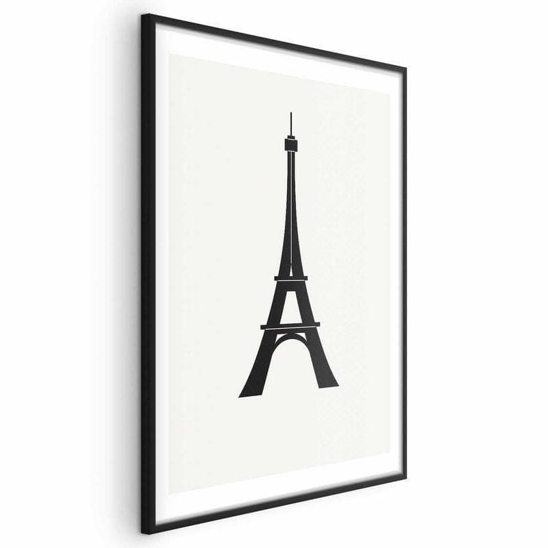 Poster - Eiffel Tower Simple Black-and-White Graphic - 5