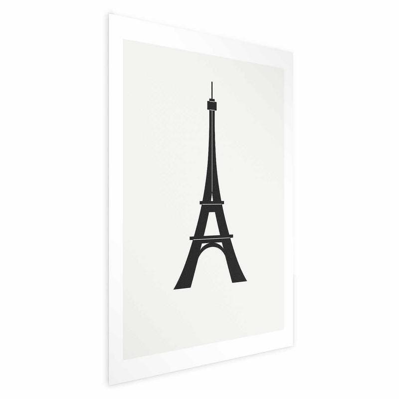 Poster - Eiffel Tower Simple Black-and-White Graphic - 6