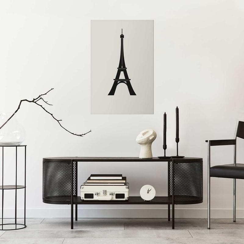Poster - Eiffel Tower Simple Black-and-White Graphic - 7
