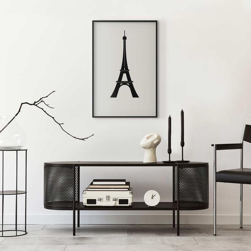 Poster - Eiffel Tower Simple Black-and-White Graphic - 8