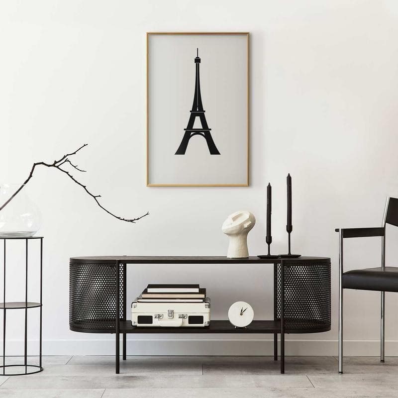Poster - Eiffel Tower Simple Black-and-White Graphic - 9