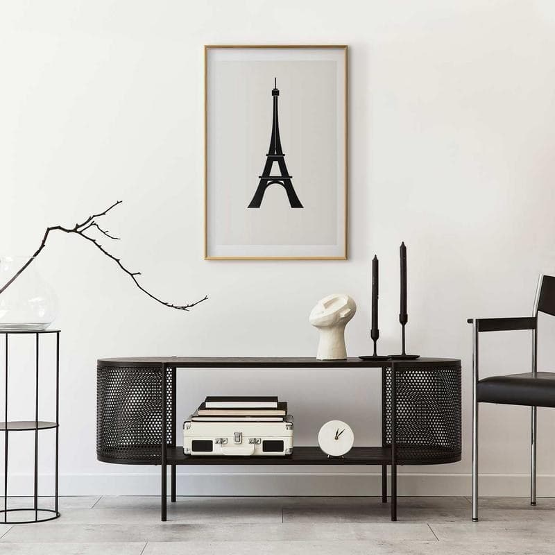 Poster - Eiffel Tower Simple Black-and-White Graphic - 10