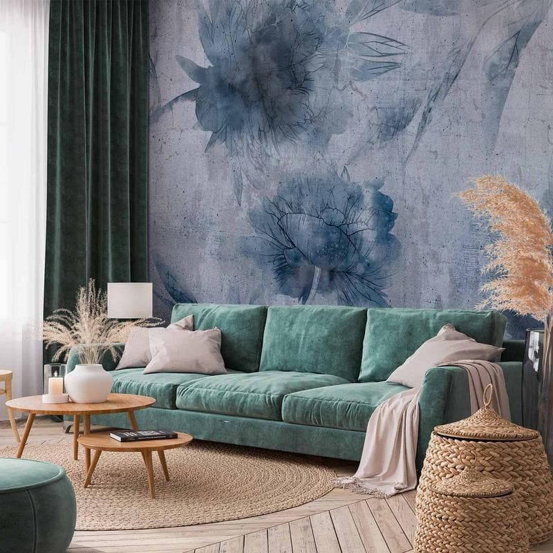 Carta da parati - Blue Peonies - 13