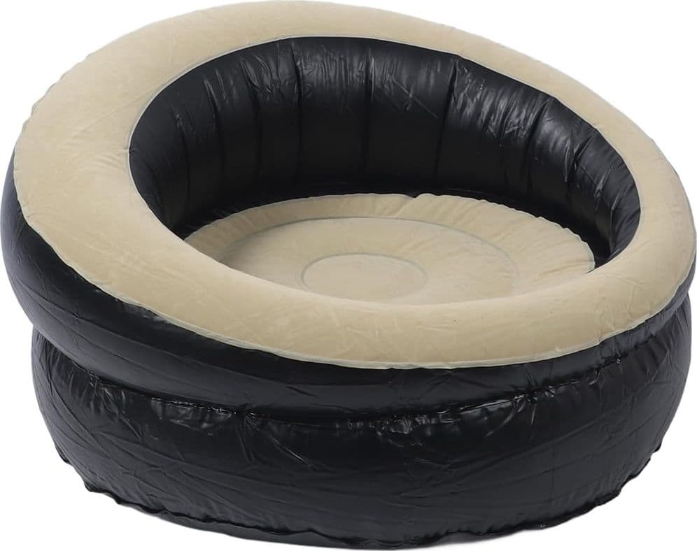 POLTRONA GONFIABILE PORTATILE FLOCCATA PORTANTE IN PVC DESIGN ERGONOMICO VALVOLA RAPIDA - 3