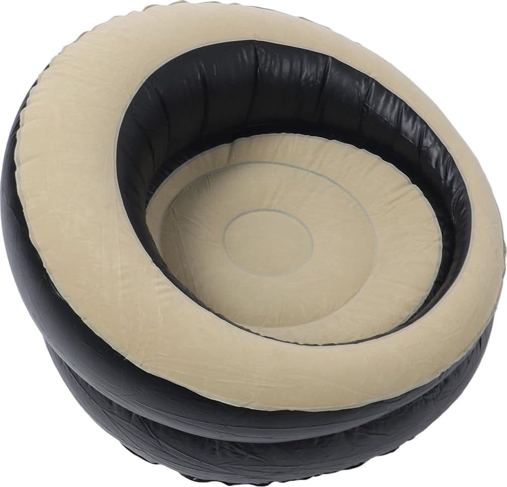 POLTRONA GONFIABILE PORTATILE FLOCCATA PORTANTE IN PVC DESIGN ERGONOMICO VALVOLA RAPIDA - 6