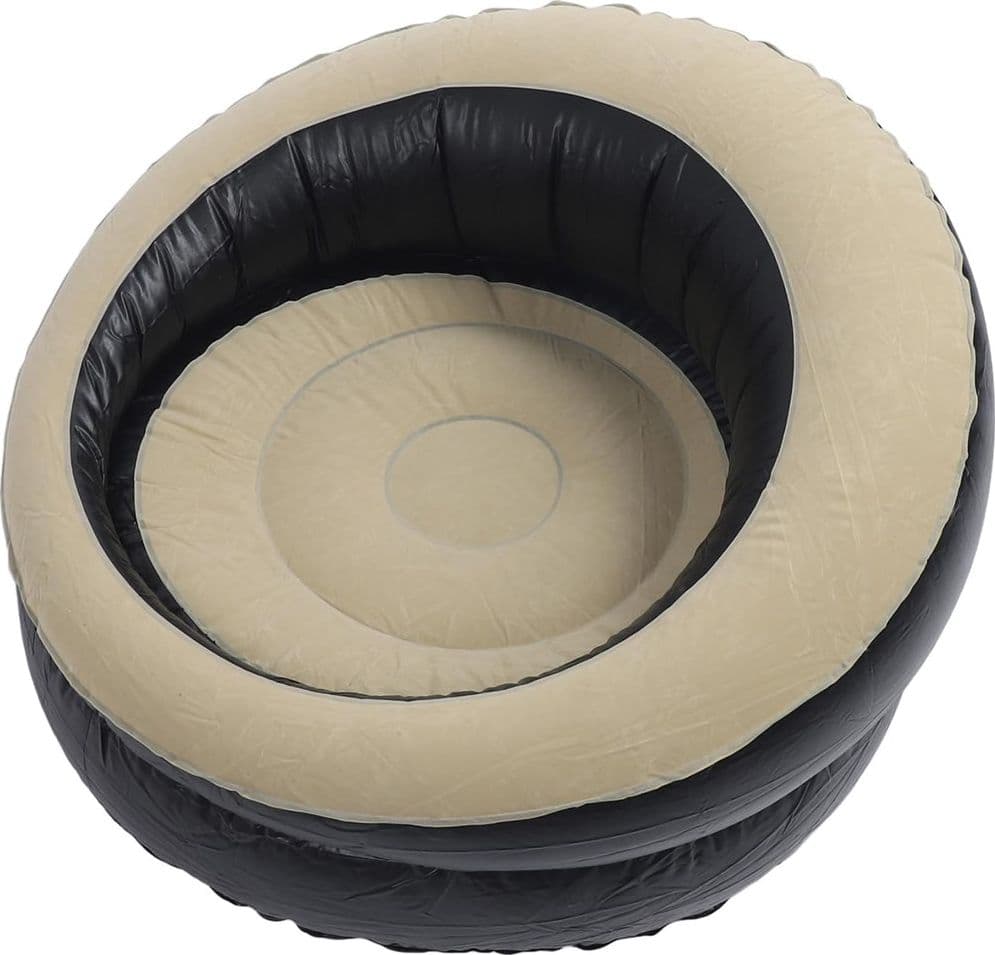 POLTRONA GONFIABILE PORTATILE FLOCCATA PORTANTE IN PVC DESIGN ERGONOMICO VALVOLA RAPIDA - 7