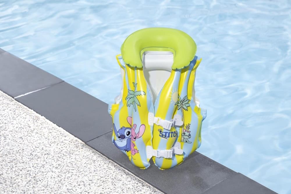 GIUBBINO DA NUOTO SALVAGENTE GONFIABILE STITCH PER BAMBINI 3-6ANNI FIBBIE REGOLABILI 9104R - 11
