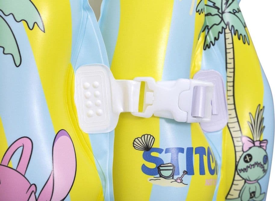 GIUBBINO DA NUOTO SALVAGENTE GONFIABILE STITCH PER BAMBINI 3-6ANNI FIBBIE REGOLABILI 9104R - 9