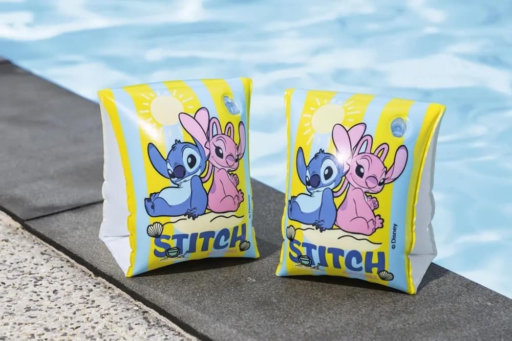 BRACCIOLI GONFIABILI DA NUOTO STAMPA TROPICALE CON STITCH PER BAMBINI 3-6 ANNI 9104S - 5