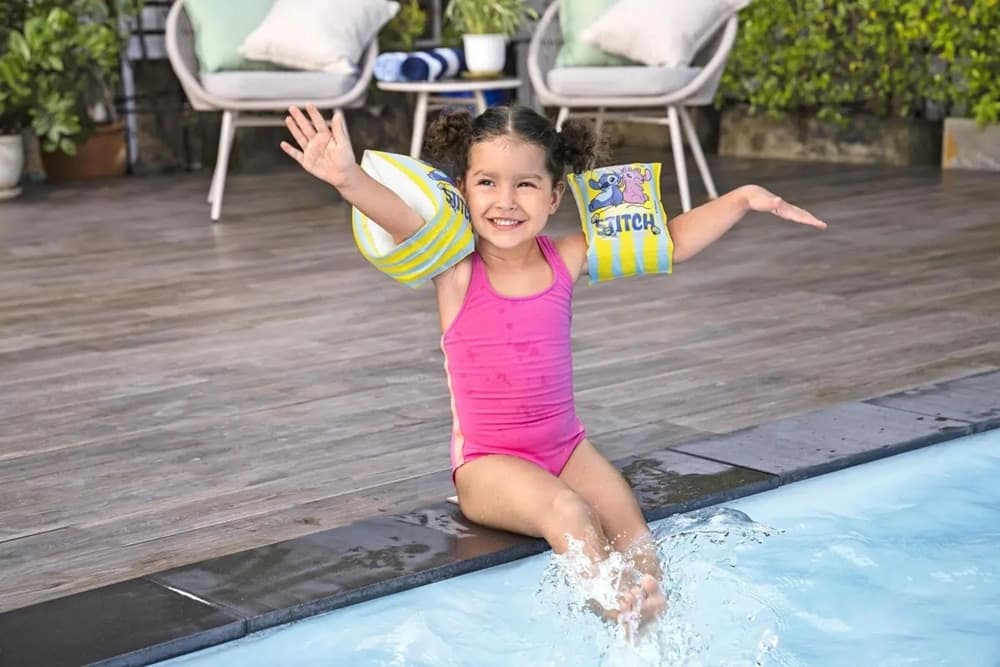 BRACCIOLI GONFIABILI DA NUOTO STAMPA TROPICALE CON STITCH PER BAMBINI 3-6 ANNI 9104S - 6