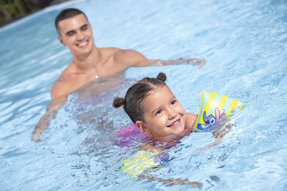 BRACCIOLI GONFIABILI DA NUOTO STAMPA TROPICALE CON STITCH PER BAMBINI 3-6 ANNI 9104S - 8