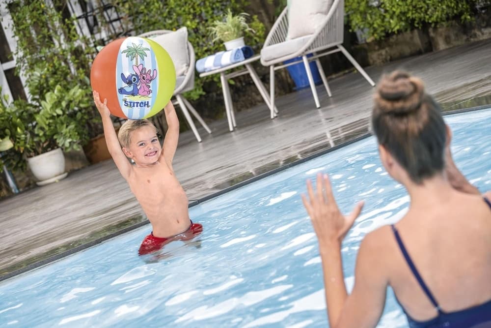 PALLONE GONFIABILE SPIAGGIA PISCINA DESIGN A SPICCHI CON STITCH PER BAMBINI 2+ ANNI 9104T - 4