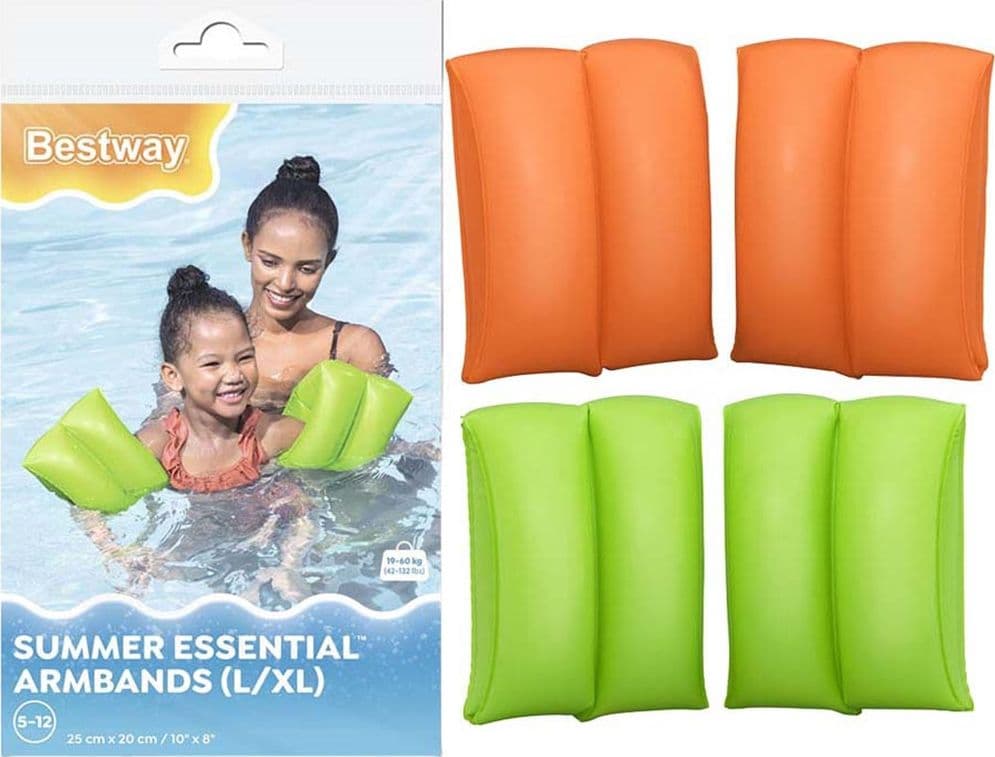 BRACCIOLI GONFIABILI PER BAMBINI SUMMER ESSENTIAL 25X20 CM 2 CAMERE D'ARIA 2 COLORI 32325 - 3