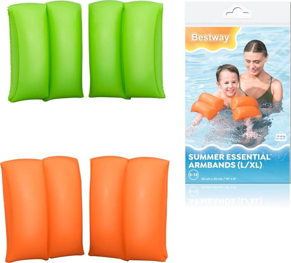 BRACCIOLI GONFIABILI PER BAMBINI SUMMER ESSENTIAL 25X20 CM 2 CAMERE D'ARIA 2 COLORI 32325 - 4