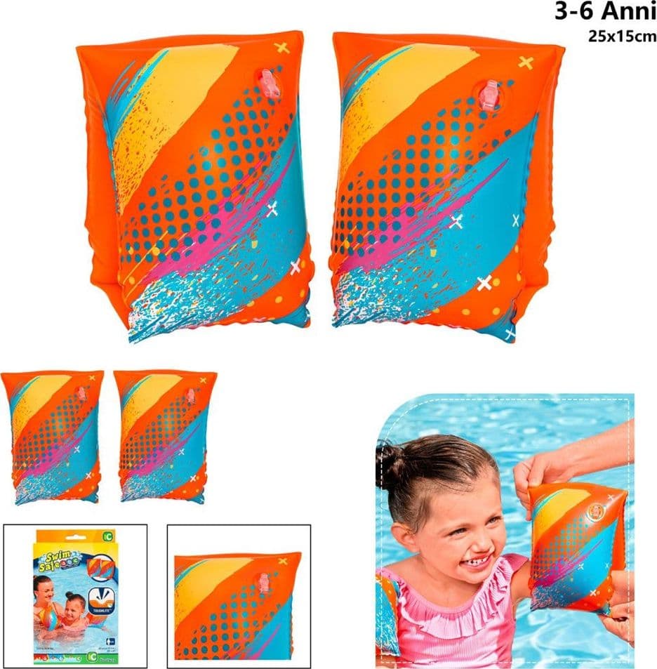 BRACCIOLI GONFIABILI GALLEGGIANTI 25X15CM COLORIFY TOUGHLITE PER BAMBINI 3-6 ANNI 32273 - 2