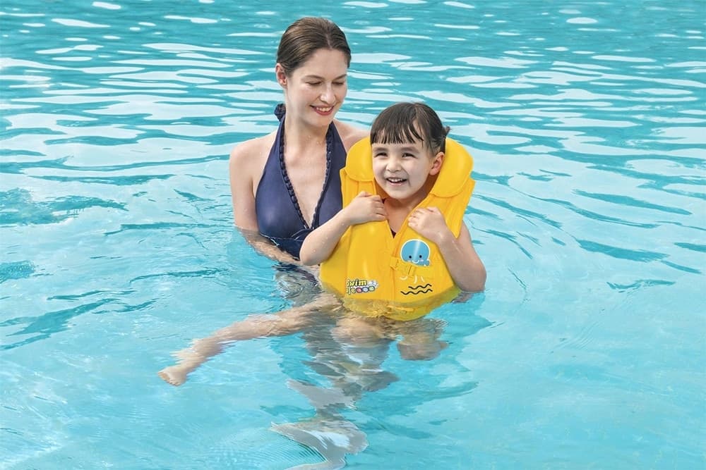 GIUBBOTTO SALVAGENTE GONFIABILE NUOTO 2 FIBBIE REGOLABILI PER BAMBINI 3-6 ANNI 32034W - 4