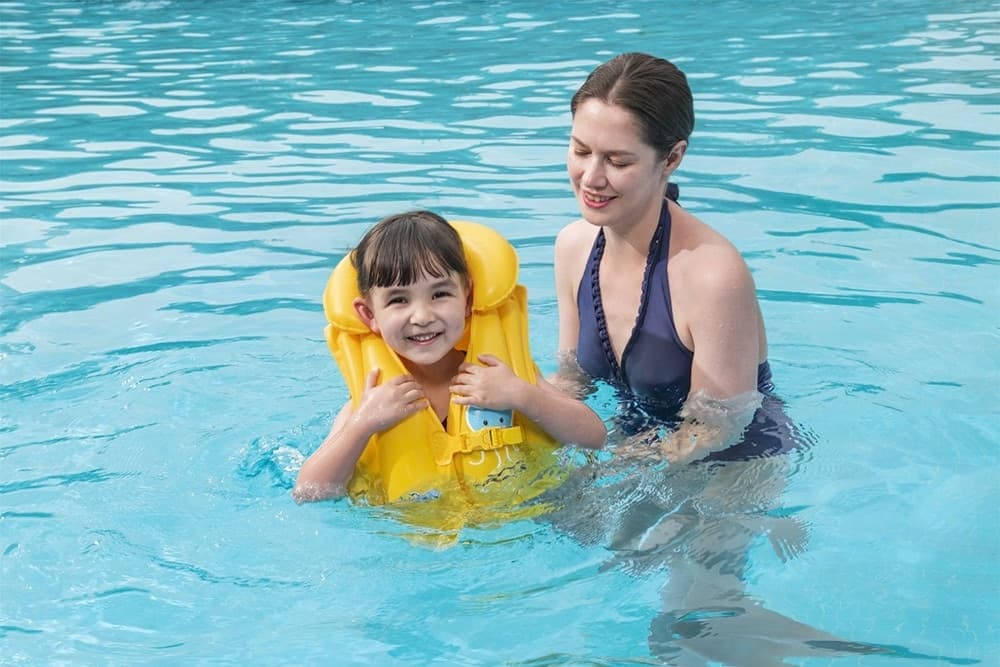 GIUBBOTTO SALVAGENTE GONFIABILE NUOTO 2 FIBBIE REGOLABILI PER BAMBINI 3-6 ANNI 32034W - 8