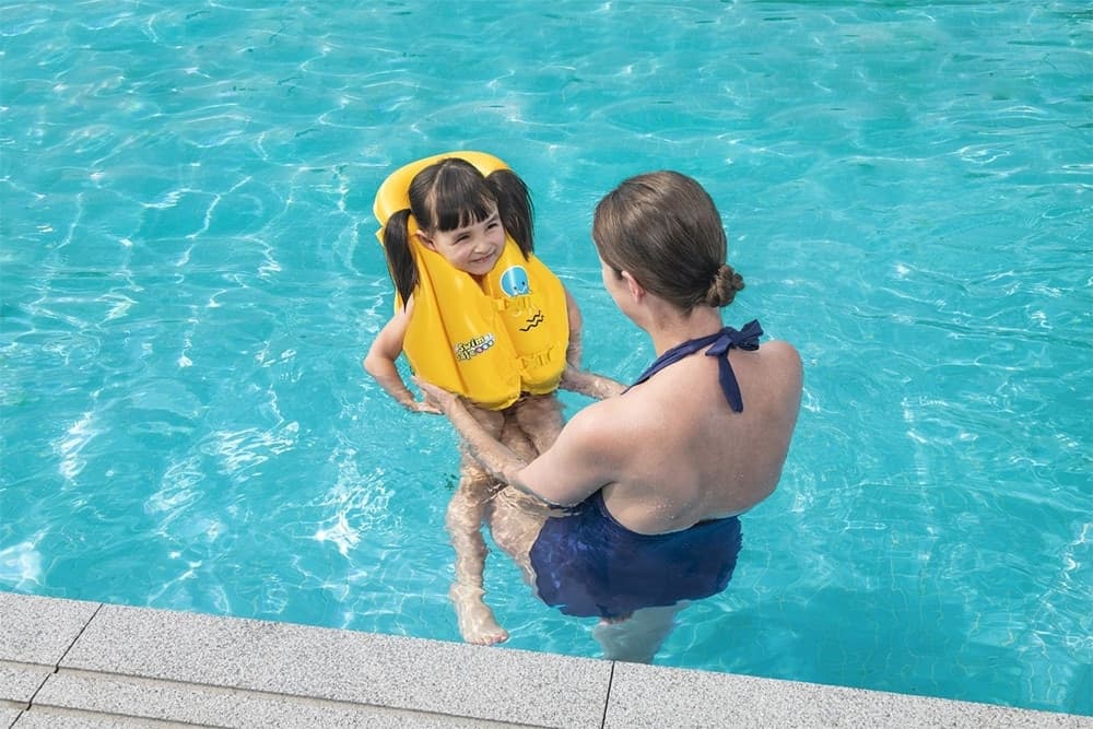 GIUBBOTTO SALVAGENTE GONFIABILE NUOTO 2 FIBBIE REGOLABILI PER BAMBINI 3-6 ANNI 32034W - 10