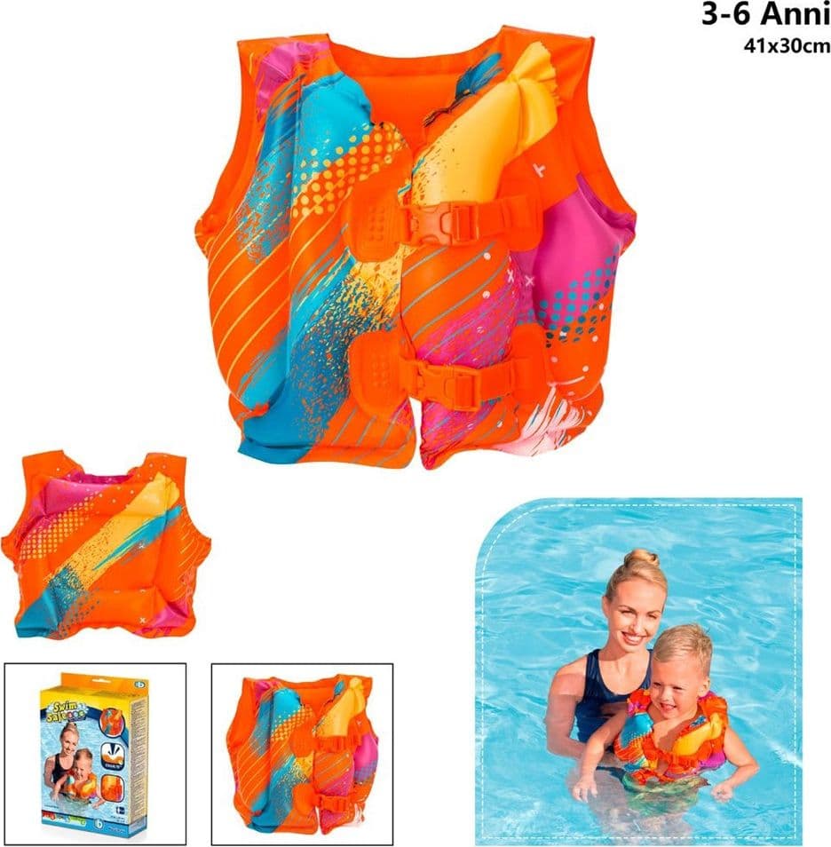 GIUBBINO SALVAGENTE GONFIABILE GIUBBETTO COLORIFY TOUGHLITE 41X30CM BAMBINI 3-6 ANNI 32272 - 2