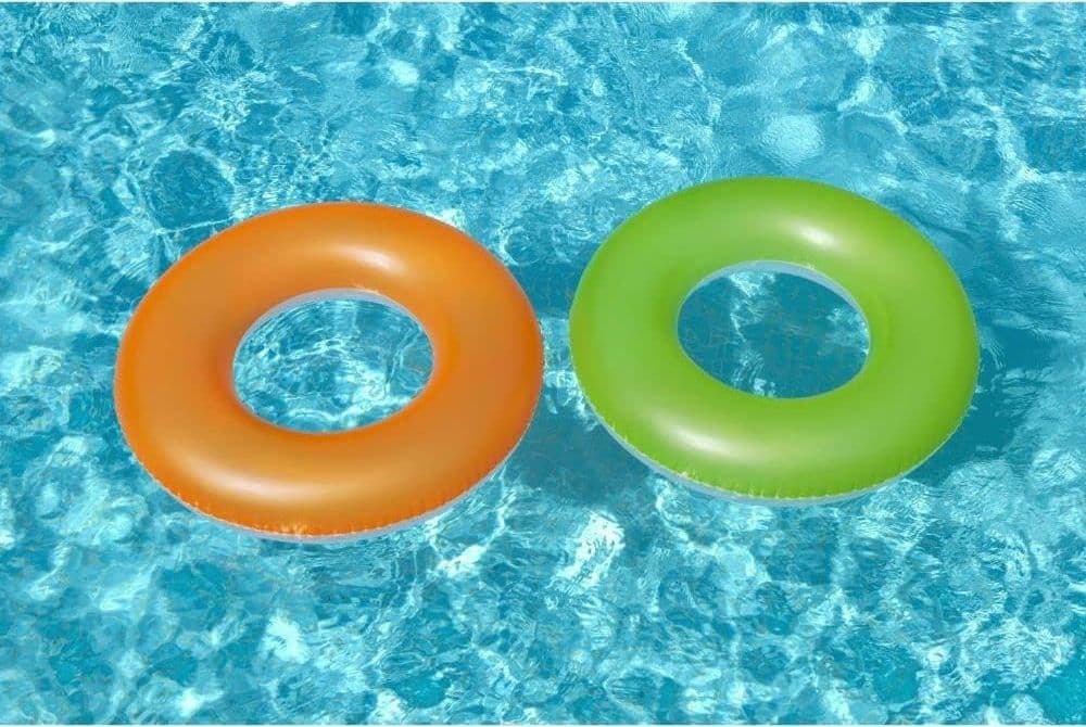 SALVAGENTE CIAMBELLA GONFIABILE PER BAMBINI TRASPARENTE NEON SATINATO Ø 91 CM 36025 - 2