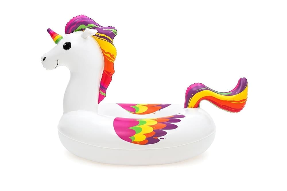 SALVAGENTE GONFIABILE FANTASY UNICORNO GRAFICA MULTICOLOR 119X91CM PISCINA LAGO MARE 36159 - 3