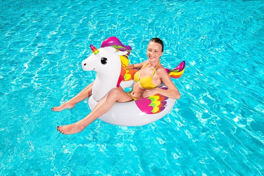 SALVAGENTE GONFIABILE FANTASY UNICORNO GRAFICA MULTICOLOR 119X91CM PISCINA LAGO MARE 36159 - 8