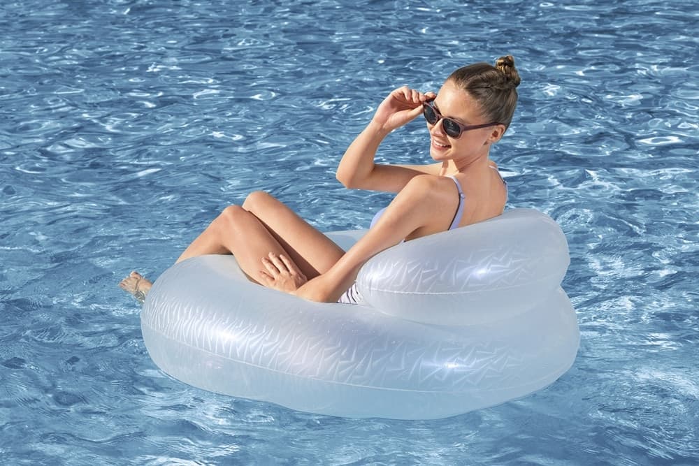 SALVAGENTE GONFIABILE CON SCHIENALE MOON DUST 107CM DESIGN SCINTILLANTE PISCINA MARE 43923 - 4
