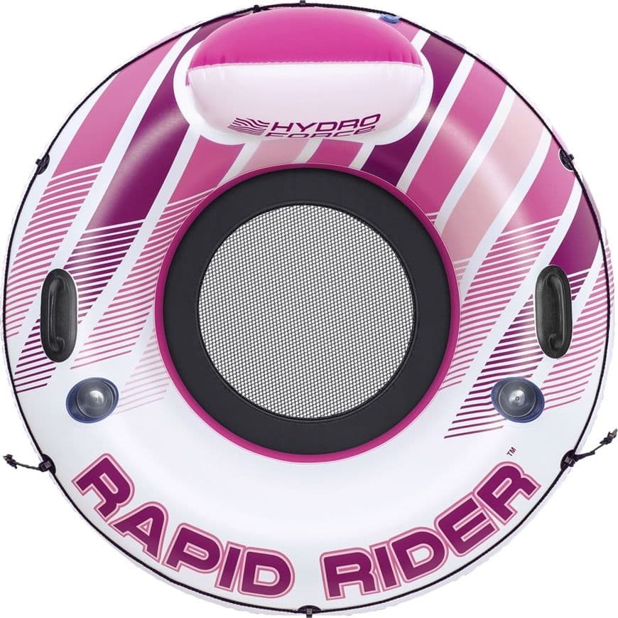 SALVAGENTE GONFIABILE HYDRO FORCE RAPID RIDER ROSA CON SCHIENALE PORTABEVANDE Ø135CM 43953 - 11