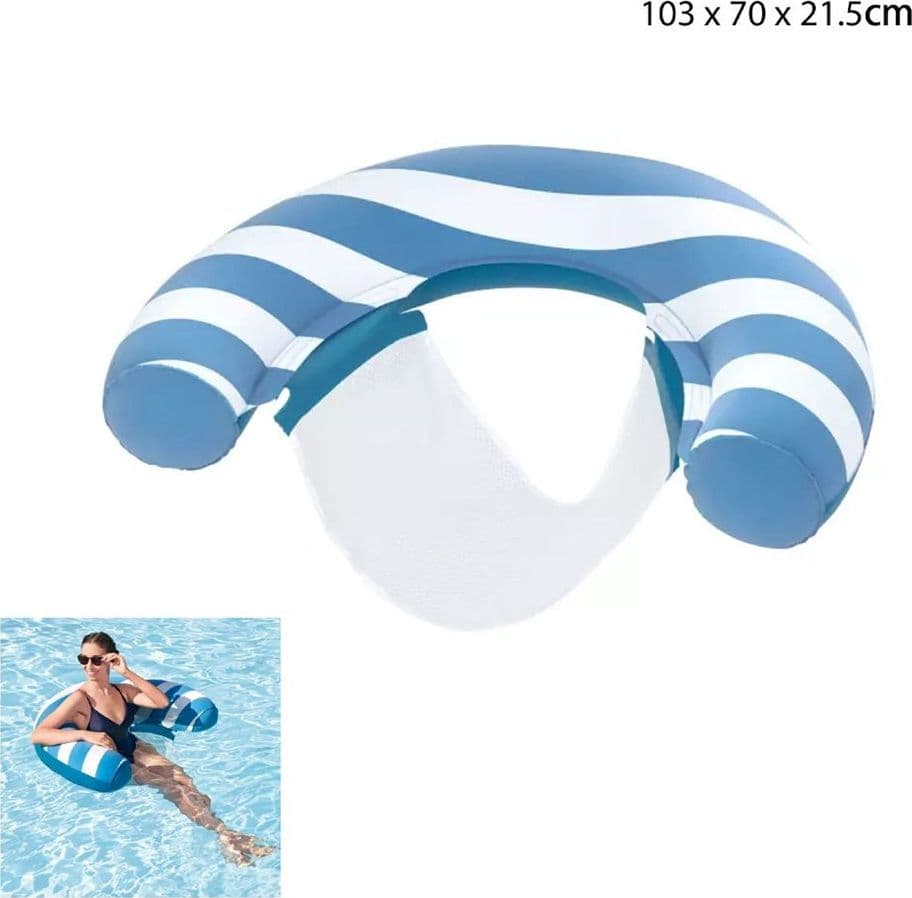 SEDILE SEDIA GALLEGGIANTE DA PISCINA CON SUPERFICIE IN VELLUTO SEDUTA IN RETE 43852 - 2