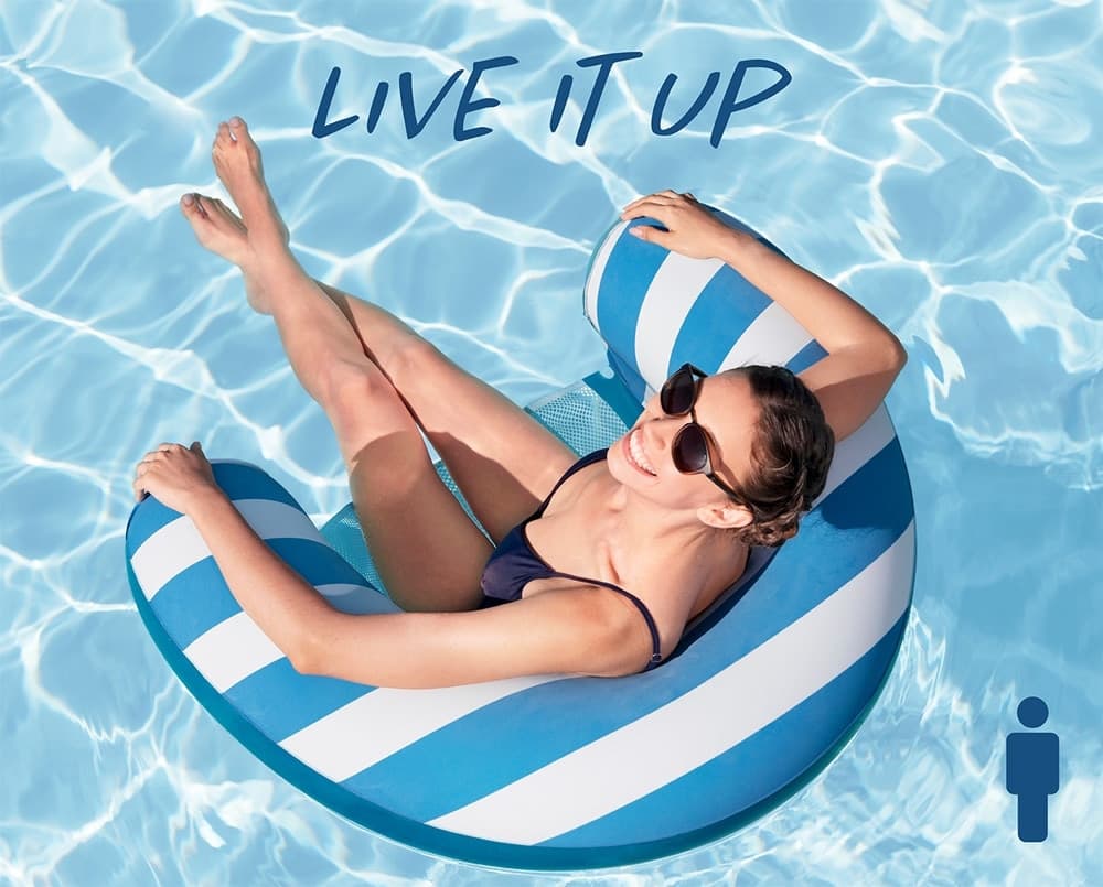 SEDILE SEDIA GALLEGGIANTE DA PISCINA CON SUPERFICIE IN VELLUTO SEDUTA IN RETE 43852 - 3