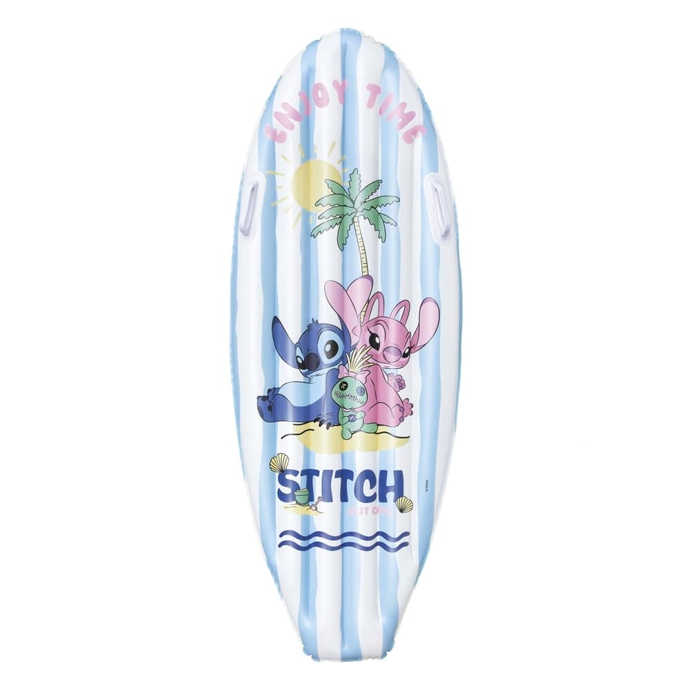MATERASSINO TAVOLETTA DA SURF GONFIABILE DA NUOTO PER BAMBINI STITCH 112X40X10CM 9104V - 11
