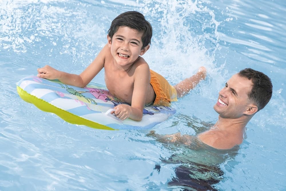 MATERASSINO TAVOLETTA DA SURF GONFIABILE DA NUOTO PER BAMBINI STITCH 112X40X10CM 9104V - 4